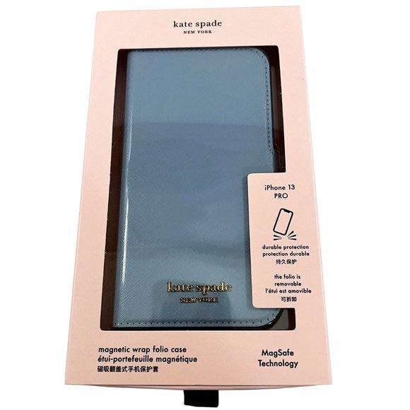 Kate Spade Morgan iPhone 13 Pro Magnetic Wrap Folio Case - Picture 1 of 7